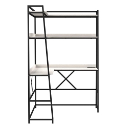 FURNITURE OF AMERICA Narvay Metal Corner Writing Desk With USB In Oak