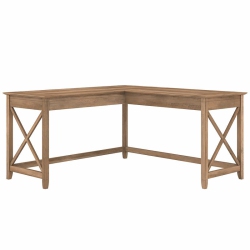 BUSH Key West 60W L Shaped Desk In Reclaimed Pine - Engineered Wood