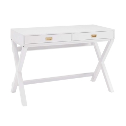 LINON Peggy Wood Two Drawer Writing Desk In In White