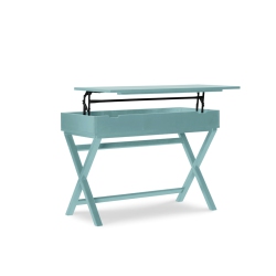LINON Peggy Lift Top Stand Up Wood Desk In Turquoise In Blue