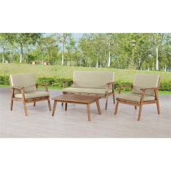 LINON Cooper Acacia Wood Outdoor Chat Set In Natural