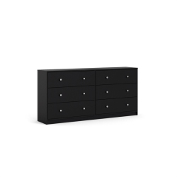 PEMBERLY ROW Contemporary 6 Drawer Double Dresser In In Black