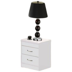 HODEDAH Two Drawer Contemporary Wooden Nightstand In Finish In White