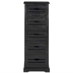 HAWTHORNE Collection Pine 5 Drawer Cabinet In In Black