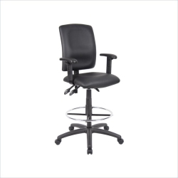 SCRANTON & CO Multi Function Leather Drafting Stool With Adjustable Arms