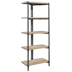 SAUDER North Avenue Metal And Engineered Wood 4-Shelf Bookcase In Charter Oak