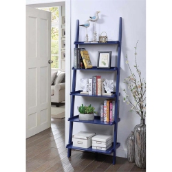 CONVENIENCE CONCEPTS American Heritage Bookshelf Ladder In Wood Finish In Blue