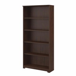 BUSH Cabot Tall 5 Shelf Bookcase In Modern Walnut - Engineered Wood