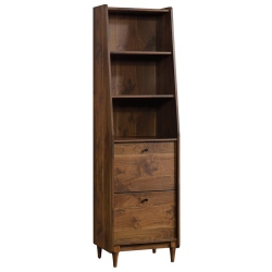 SAUDER Harvey Park 3 Shelf Narrow Bookcase In Grand Walnut
