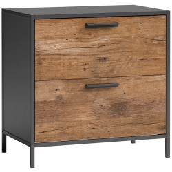 SAUDER Boulevard Cafe Lateral File Cabinet With Storage In Vintage Oak Finish