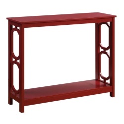 CONVENIENCE CONCEPTS Omega Console Table In Cranberry Wood Finish In Red