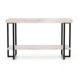 FURNITURE OF AMERICA Humere Wood 1-Shelf Console Table In Antique In White
