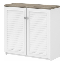 BUSH Furniture Fairview Small Storage Cabinet With Doors In & Gray In White