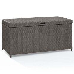 PEMBERLY ROW Wicker Patio Deck Box In Weathered In Gray
