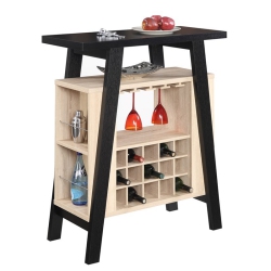 CONVENIENCE CONCEPTS Newport Bar Console In Black And Weathered Wood In White
