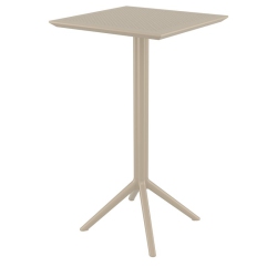 COMPAMIA Sky 24 Inch Square Folding Bar Table In Taupe Finish