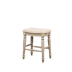 LINON Marino 25" Wood Backless Counter Stool In Wash In White