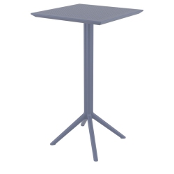 COMPAMIA Sky 24 Inch Square Folding Bar Table In Dark Finish In Gray