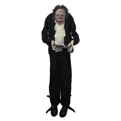 NORTHLIGHT Lighted And Animated Scary Butler Standing Halloween Decoration - 5'