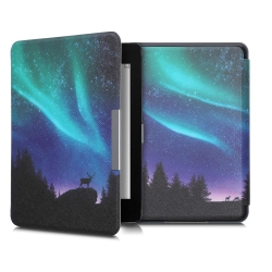 HLD Kwmobile Case Compatible With Amazon Kindle Paperwhite (10. Gen - 2018) - Case Pu E-Reader Cover - Aurora Turquoise/blue/bla