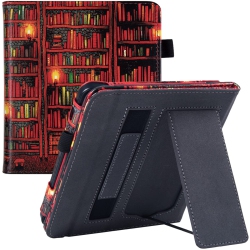 HLD Bozhuorui Kobo Libra 2 Ereader Case With Stand (2021 Released, Model N418) - Premium Pu Leather Cover With Hand Strap And Au