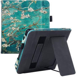 HLD Bozhuorui Kobo Libra 2 Ereader Case With Stand (2021 Released, Model N418) - Premium Pu Leather Cover With Hand Strap And Au