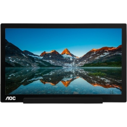 AOC I1601Fwux 15.6" Full HD Led Lcd Monitor - 16:9 - Glossy Piano Black In Silver