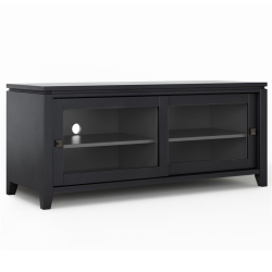 TRENT HOME Contemporary 48" Solid Wood Tv Media Stand In In Black