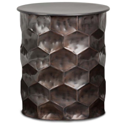 TRENT HOME Industrial 17" W Metal Storage Accent Side Table In Antique Bronze