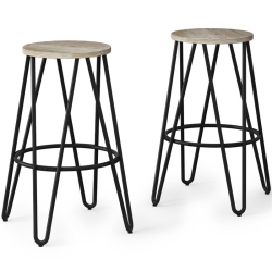 TRENT HOME 26" Industrial Counter Stool In Natural And (Set Of 2) In Black