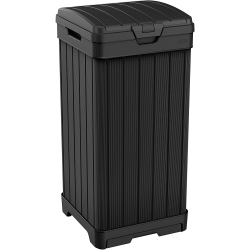 KETER 38 Gal Outdoor Trash Can In Black