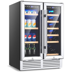 COSTWAY 24" Dual Zone Wine And Beverage Cooler Refrigerator Dual Control Refrigerator
