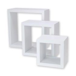 ITY INTERNATIONAL - Set Of 3 Square Wooden Shelves In White
