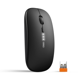 HLD Inphic Silent Wireless Mouse, Upgraded: Battery Level Visible, Ultra Slim 2.4G Rechargeable Cordless Mouse Computer Mice 1