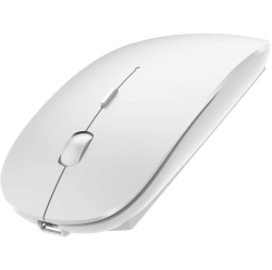 NAVOR Bluetooth Mouse Wireless Mouse for Macbook Pro Macbook Air, Rechargeable Bluetooth Mouse for Ipad Ipad Pro Laptop PC Computer In White