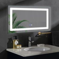 NUZANTO Led Wall-Mounted Bathroom Mirror With Night Light