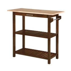 CONVENIENCE CONCEPTS Designs2Go Three-Tier Butcher Block Kitchen Island W/drawer In Espresso Wood