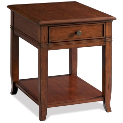 BOWERY HILL Contemporary 1 Drawer End Table In Burnished Cherry