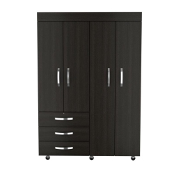 TUHOME FURNITURE Tuhome Denver Mobile Armoire Engineered Wood Armoires In In Black