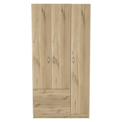 TUHOME FURNITURE Tuhome Austral 3 Doors Armoire Engineered Wood Armoires In In Beige