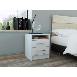 TUHOME FURNITURE Tuhome Eter Nightstand Engineered Wood Nightstands In In White