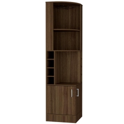 TUHOME FURNITURE Syrah Corner Bar And Wine Cabinet In Weathered Oak