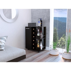 TUHOME FURNITURE Tuhome Bar Cart Engineered Wood Bar Carts In In Black