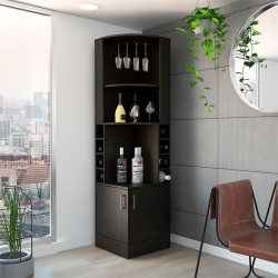 TUHOME FURNITURE Tuhome Syrah Corner Bar Cabinet In In Black