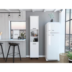 TUHOME FURNITURE Tuhome Hobart Pantry Engineered Wood Pantries In In White