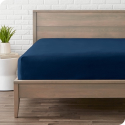 BARE HOME Fleece Fitted Sheet - Plush Polar Fleece, Pill Resistant - Deep Pocket - Cozy Warmth, Breathable & Hypoallergenic (Dark Blue, King)