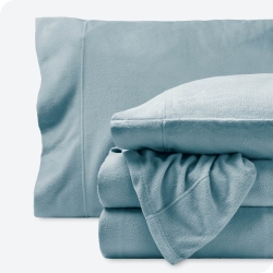 BARE HOME Fleece Sheet Set - Plush Polar Fleece, Pill-Resistant Bed Sheets - All Season Warmth, Breathable & Hypoallergenic - Light Blue, Twin Xl