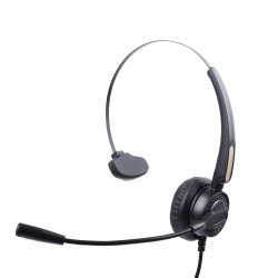 AXGEAR Mono Office Headphone With Microphone Headset With Rj9 Jack & 3.5MM Connector