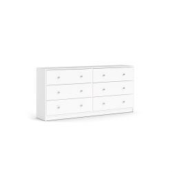 PEMBERLY ROW Contemporary 6 Drawer Double Dresser In In White