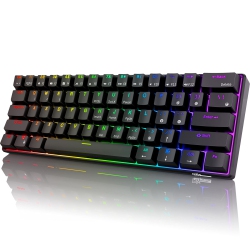 HLD Rk Royal Kludge Rk61 2.4Ghz Wireless/bluetooth/wi 60% Mechanical Keyboard, 61 Keys RGB Hot Swappable Switch Gaming Ke In Red